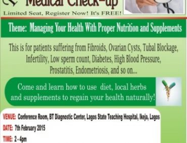 FREE HEALTH TALK/MEDICAL CHECK-UP : 7/02/2015